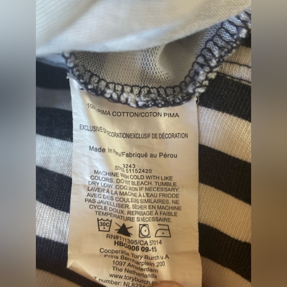 Tory Burch Floral Stripe Cotton Shift Dress.  SZ M - Picture 4 of 7